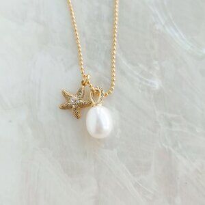 kate spade Gold Starfish and Pearl Necklace